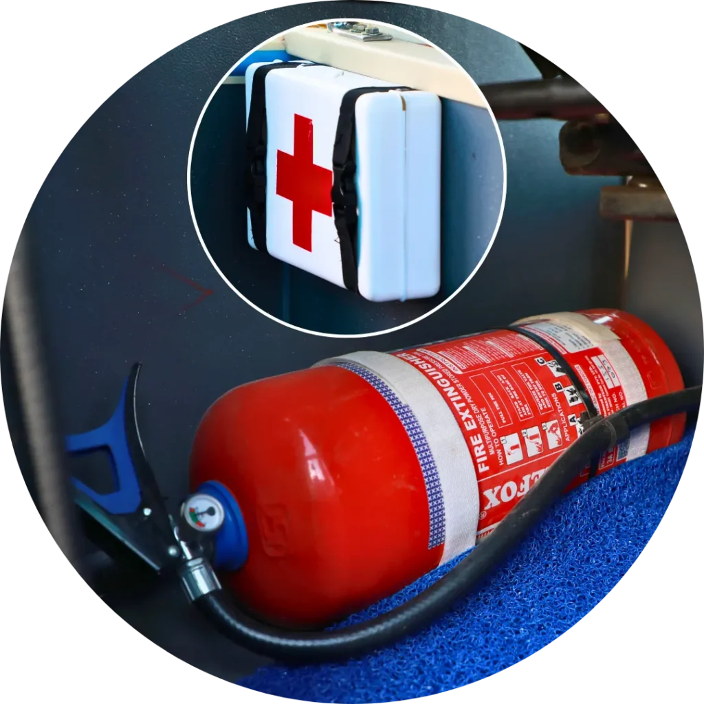 First aid Box & Fire Extinguisher